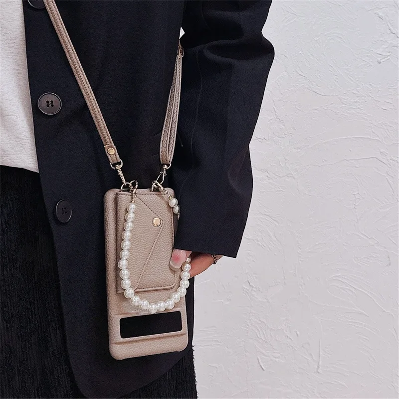 Premium Crossbody Wrist Strap Wallet with Card Holder and PU Leather Protective Phone Case