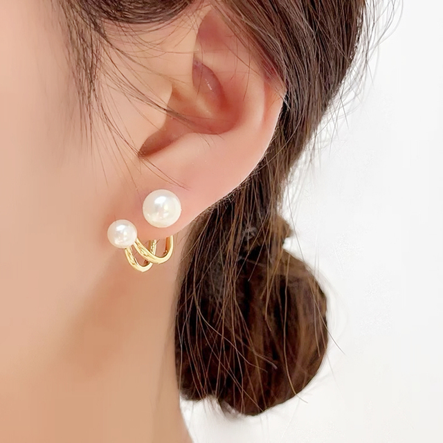 Style Simulated Pearl Earrings For Women Personality Geometric Female Elegant Earring Jewelry Valentine's Day Girl Gift
