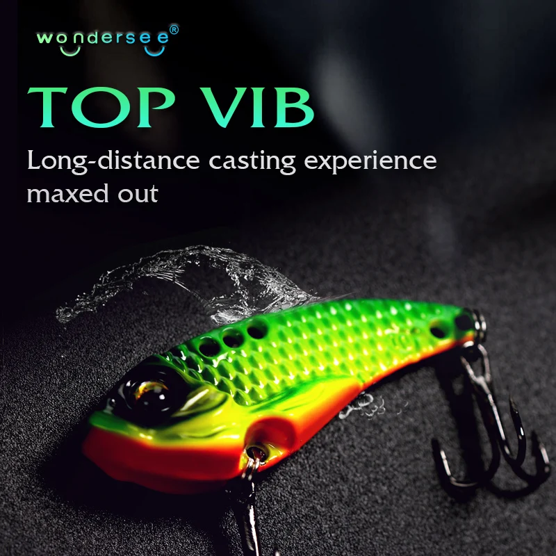 Switchable Vibration VIB Spinner Spoon Jerkbait Hard Lure Treble hooks Trolling Sinking Wobbler Swimbait 5PCS with Box fishing lure