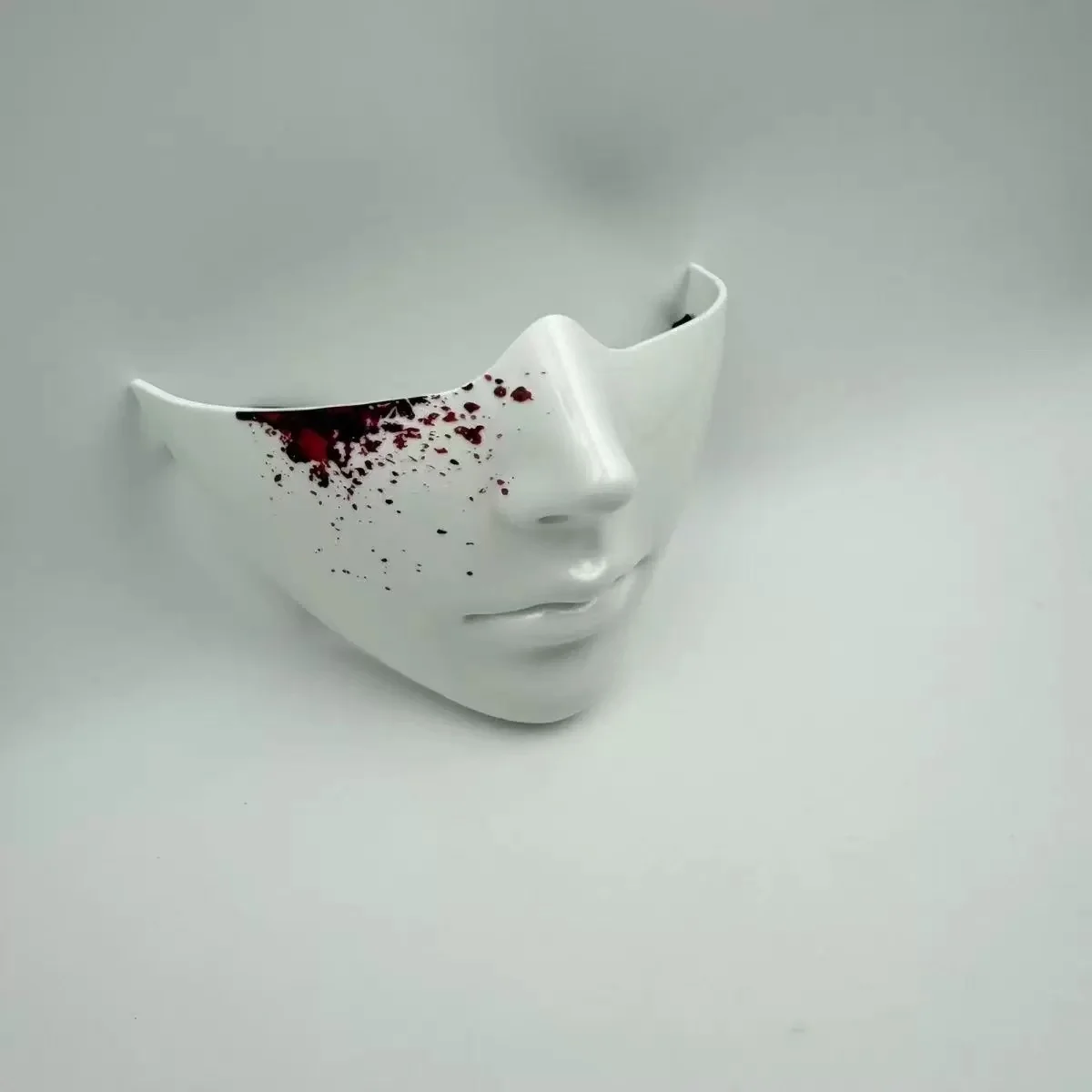 Maschera Umana Mezza Faccia Liscia, Maschera per Cosplay di Halloween, Accessorio Decorativo per Feste e Balli in Maschera - immagine 4