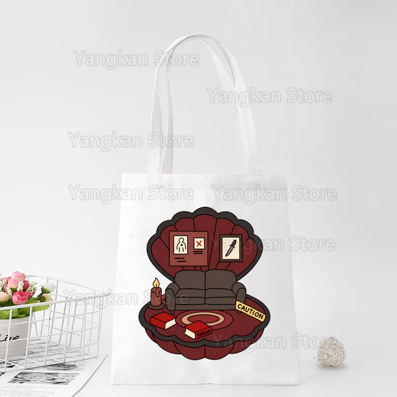 Borsa per la spesa Polly Pocket con stampa di borse in tela da viaggio alla moda unisex bianche dal design originale - immagine 4