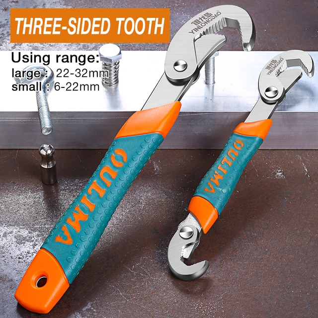 14-30 / 30-60mm Universal Key Pipe Wrench Open End Spanner Set High-carbon Steel Snap N Grip Tool Plumber Multi Hand Tool OG  SET