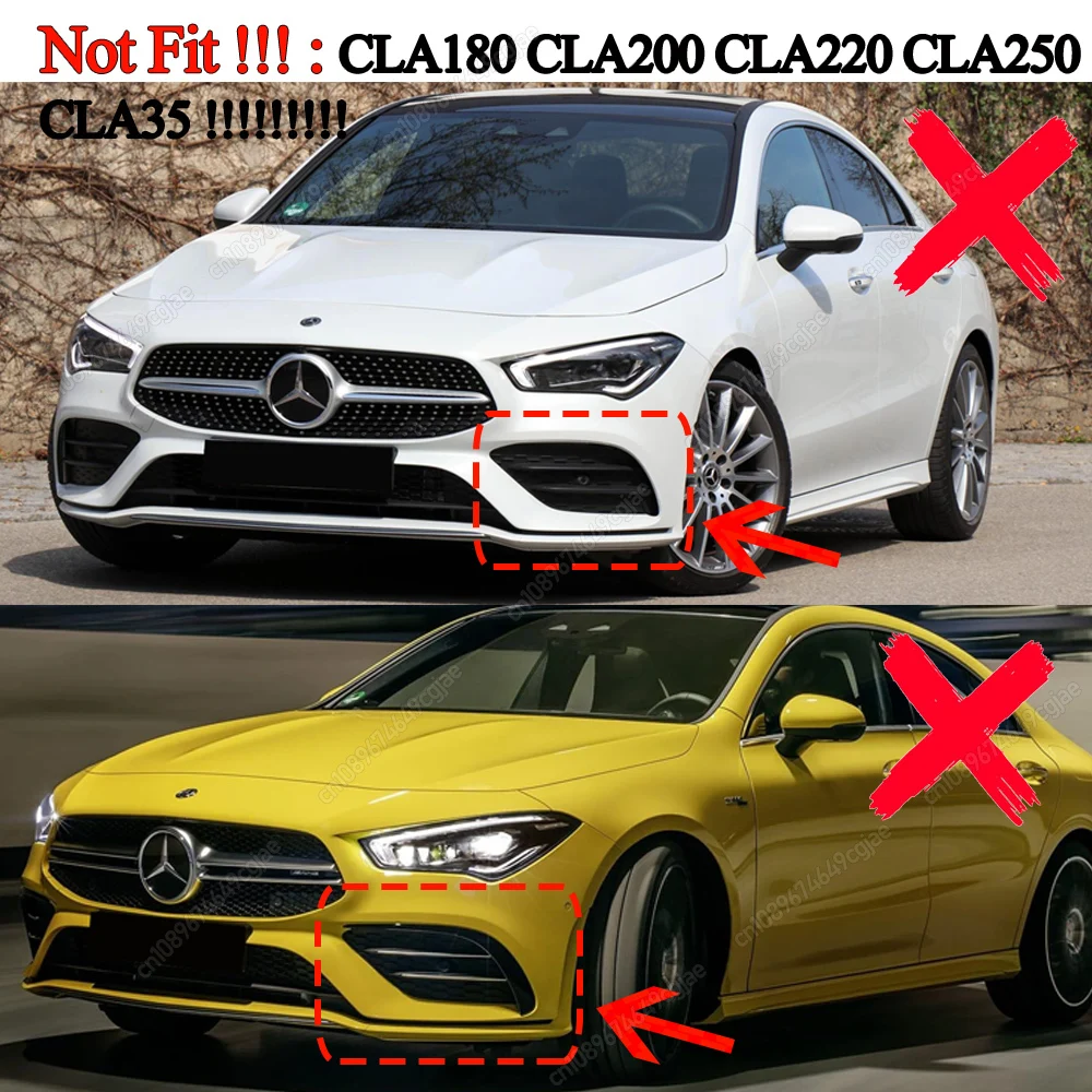 메르세데스 벤츠 C118 W118 CLA45 AMG 2019-2023 튜닝용 프론트 범퍼 사이드 스포일러 스플리터 카나드 안개등 그릴 트림 에어 블레이드