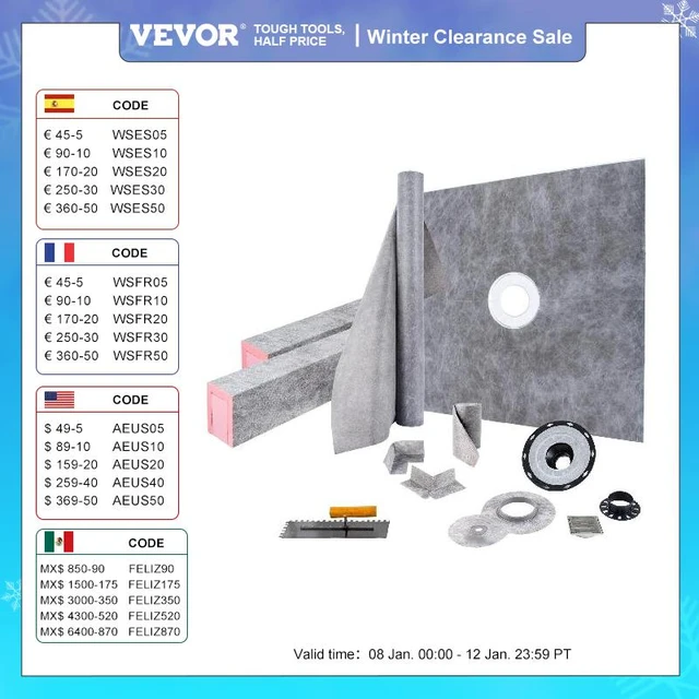 VEVOR Banc de Douche Prêt à Carreler 57x40x50 cm Siège d'Angle étanche  Composite EPS Repose-Pied Préfabriqué Douche Italienne Triangulaire Charge  200 kg étagère de Rangement pour Salle de Bain Hammam