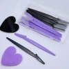 10Pcs Eyebrow Razors Trimmer and 2pcs of Makeup Sponge Puff With Case Face Body Hair Remover Eye Brow Shaver Beauty Tools Kit 3