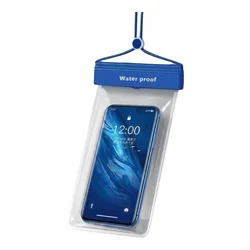 Waterproof Floating Phone Pouch with Lanyard - Touch Screen Accessible Dry Bag for Diving, Skiing, and Swimming (Royal Blue)