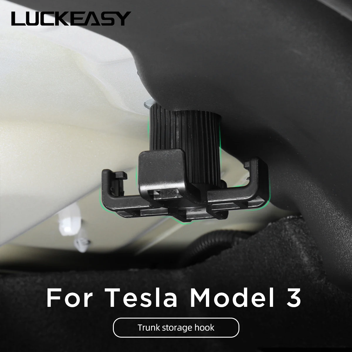 LUCKEASY For Tesla Model 3 Y Interior Modification Functional Accessories model3 Car Trunk Luggage Convenient Hook 1pcs/Set