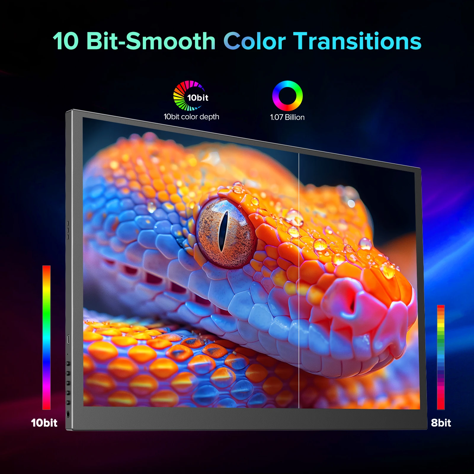 EVICIV 휴대용 모니터 4K 18.4인치 10비트 UHD FreeSync HDR 모바일 모니터 USB C 미니 HDMI 노트북 전화 게임 콘솔 스위치 PS5