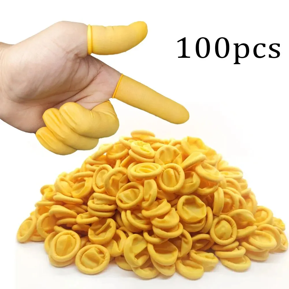 Finger Sleeve Gloves 100Pcs Latex Finger Coats Industrial Rubber Disposable Protect Fingers