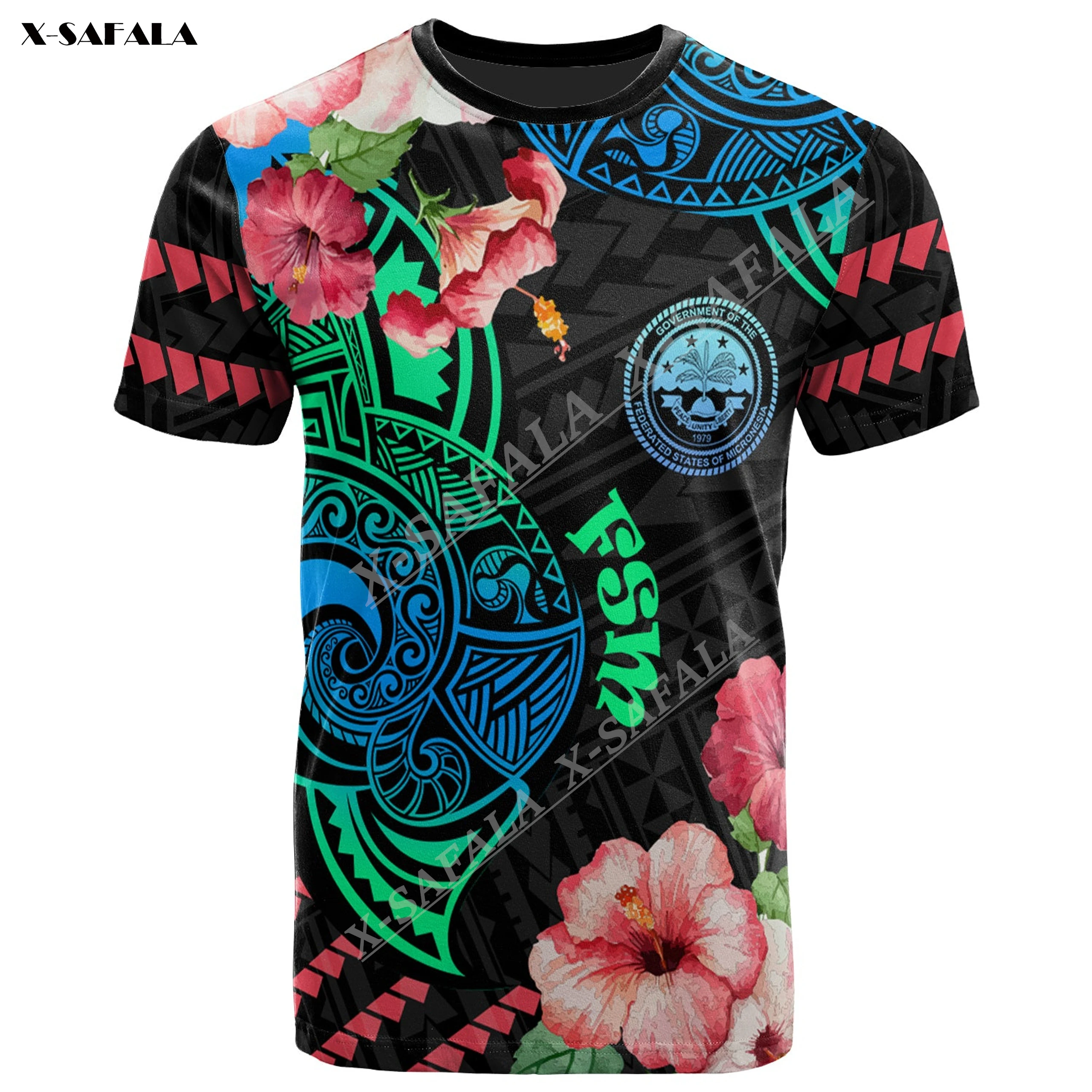 

Футболка мужская быстросохнущая повседневная с коротким рукавом и 3D принтом из Гавайских Штатов Микронезии