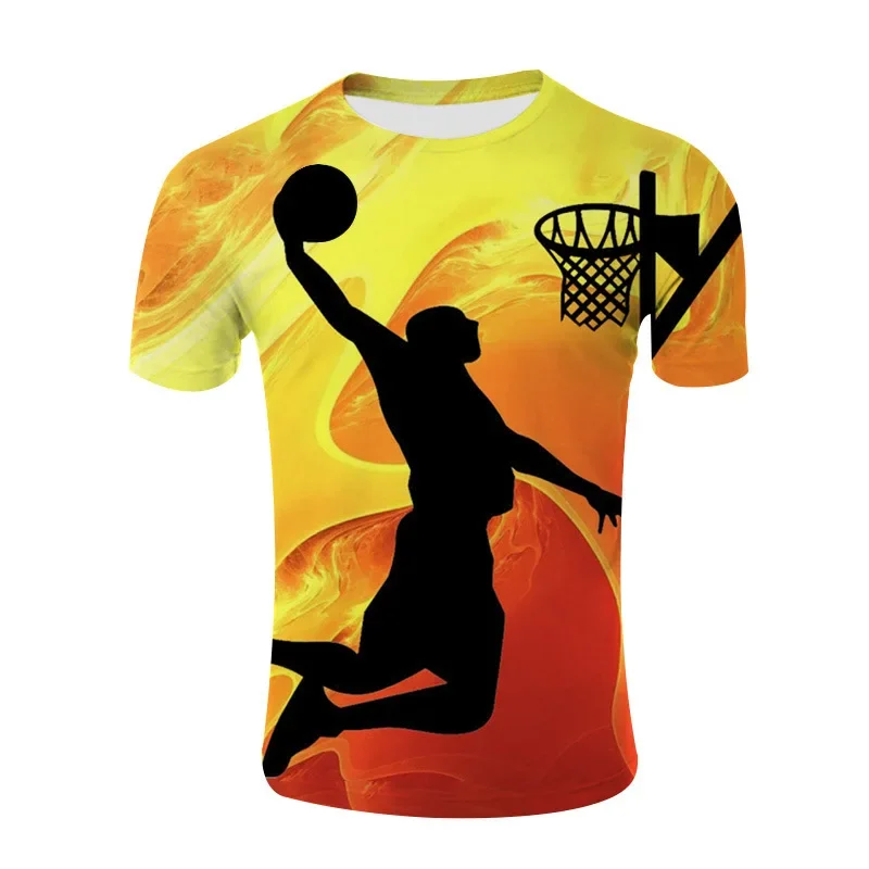 

Outdoor Sports Apparel Basketball 3d Printed T-shirt Fashion Kids Casual Boys Girls Short Sleeve T-shirt Fashion Unisex T-shirt