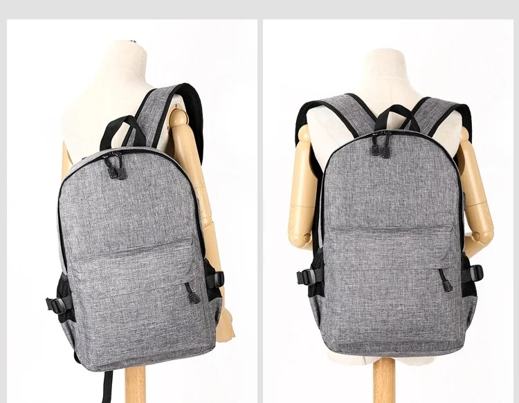 New fashion Black/Grey Men Fashion Laptop Backpack Travel School Bags Bookbag with USB Charger Port