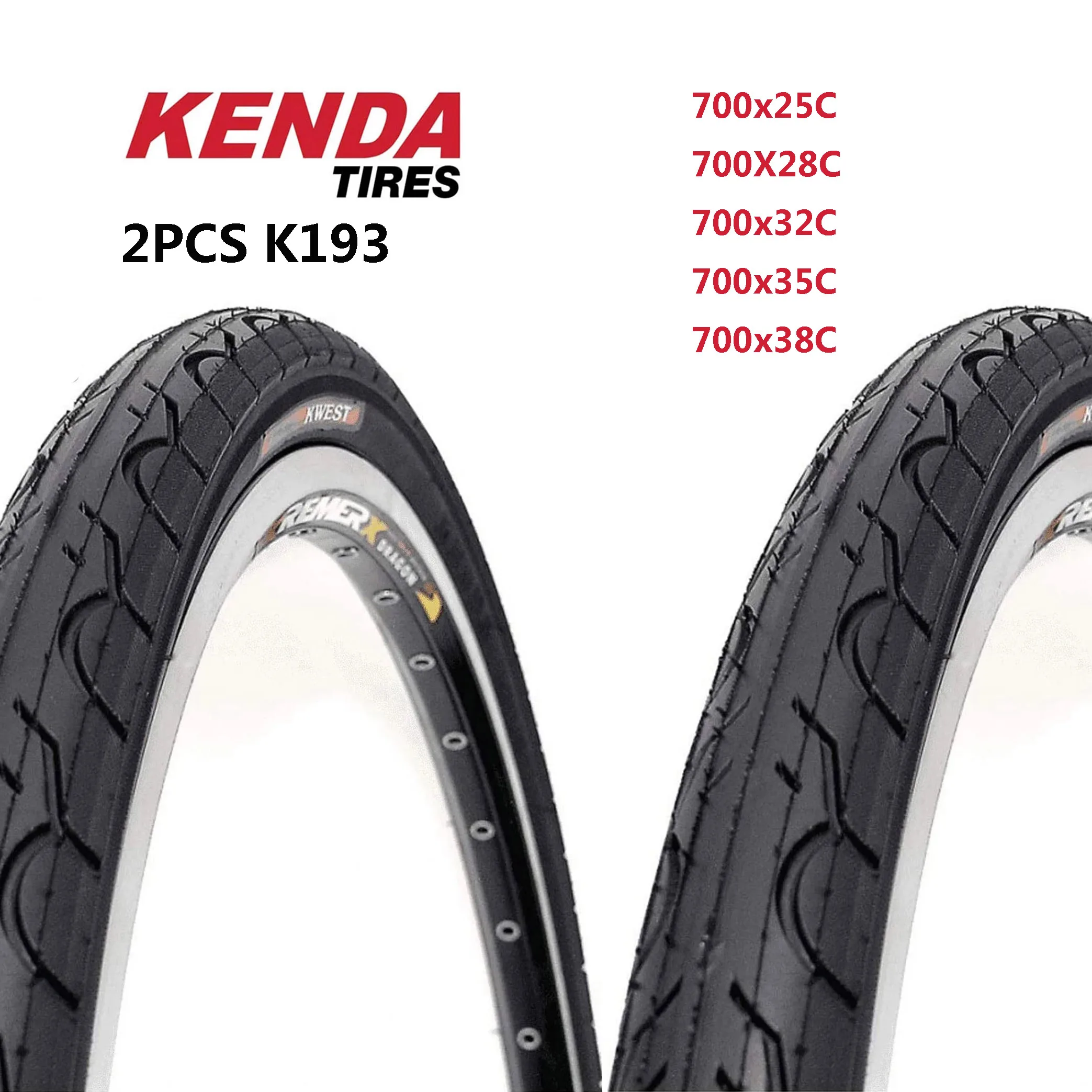 Black 700 x 35c Kenda Tires Kwest Commuter/Urban/Hybrid Bicycle Tire 