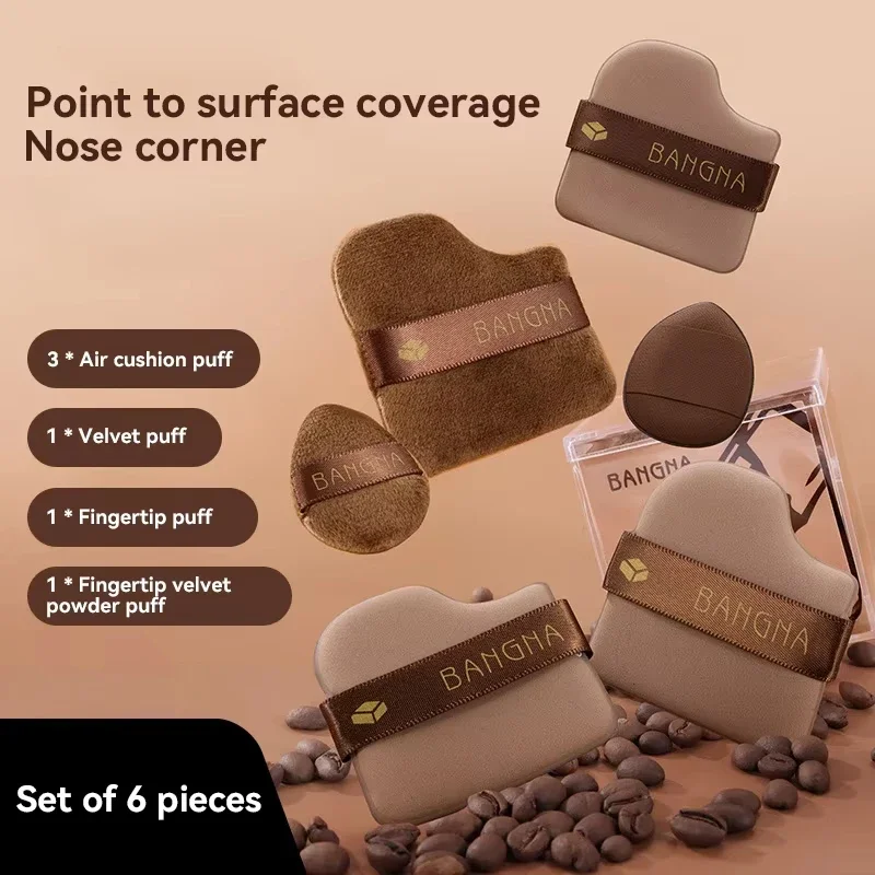 Mini Finger Powder Puff 6 Piece/Pack Makeup Powder Puff Loose Super Soft Makeup Blender Puff Air Cushion Foundation Sponge Tool 2