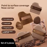 Mini Finger Powder Puff 6 Piece/Pack Makeup Powder Puff Loose Super Soft Makeup Blender Puff Air Cushion Foundation Sponge Tool 2