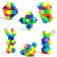 Colored Magic Cube Toys Magic Rule Snake Multi-color Puzzle Fidget Toys Decompression Transformable Cubes Educational Toys 5