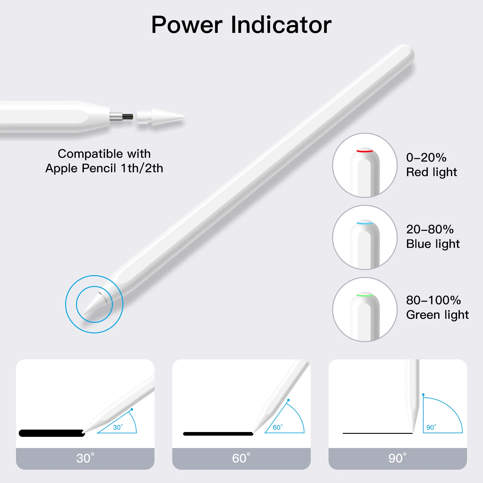 Goojodoq-lápis Magnético para Ipad 2ª Geração Carregamento sem Fio para Ipad Pro 12.9 Pro 11 ar Mini 6 - Imagem 5