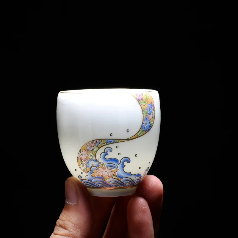 Chinese Kungfu Teaware, Teacups Set, Household Ceramic Small Tea Cup, Tea Bowl, Delicate Porcelain, Wine Cup, Household