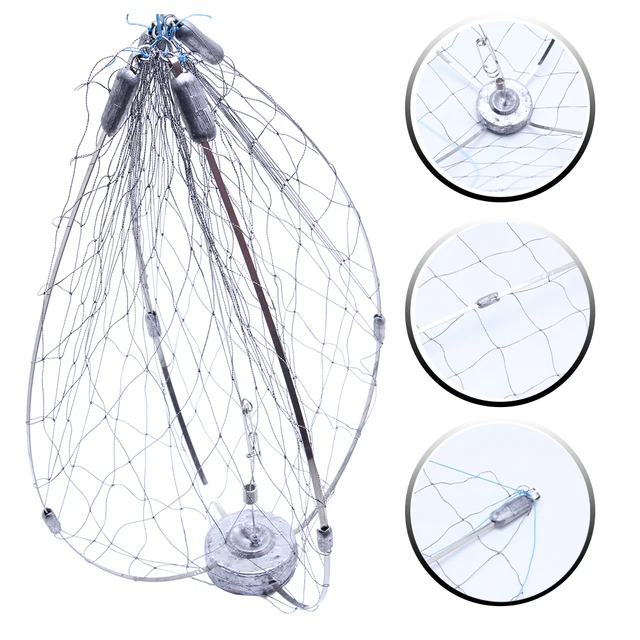 1 pc New Large Shrinking Crab Cage, Heavy Deep Water Crab Fishing Net, Specially Designed for Sea Fishing Boats, Fishing Gear
