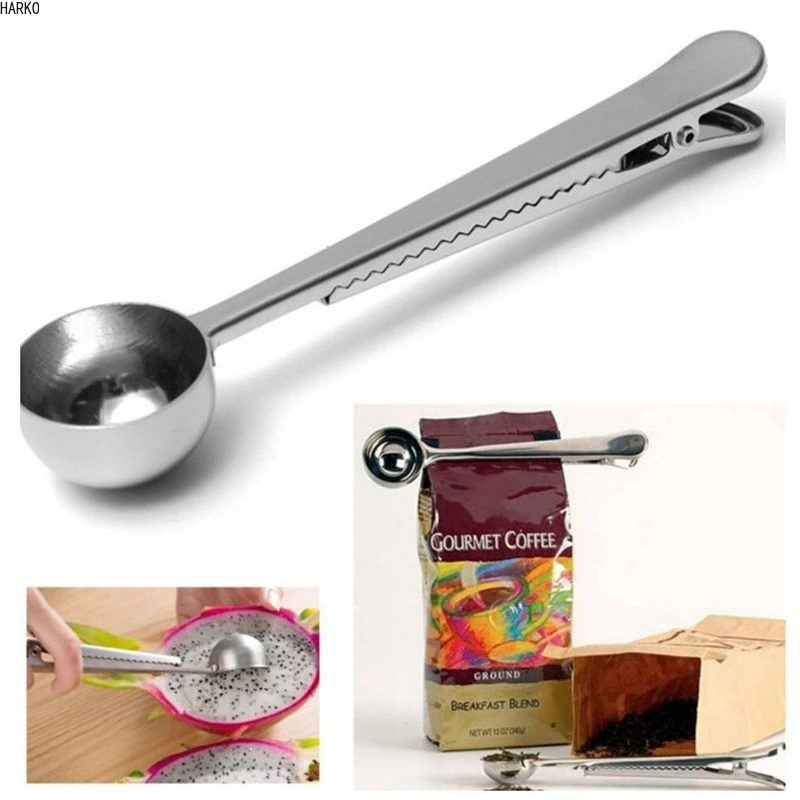 1 Piece Multifunction Stainless Steel Coffee Scoop With Clip Coffee Tea Measuring Scoop 1Cup Ground Coffee Measuring Scoop Spoon images - 6