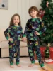 2024 Christmas Pajamas Set Santa&elk Print Parent-child Matching Outfits Family Look 2 Pcs Suit Baby&dog Romper New Year Clothes 2