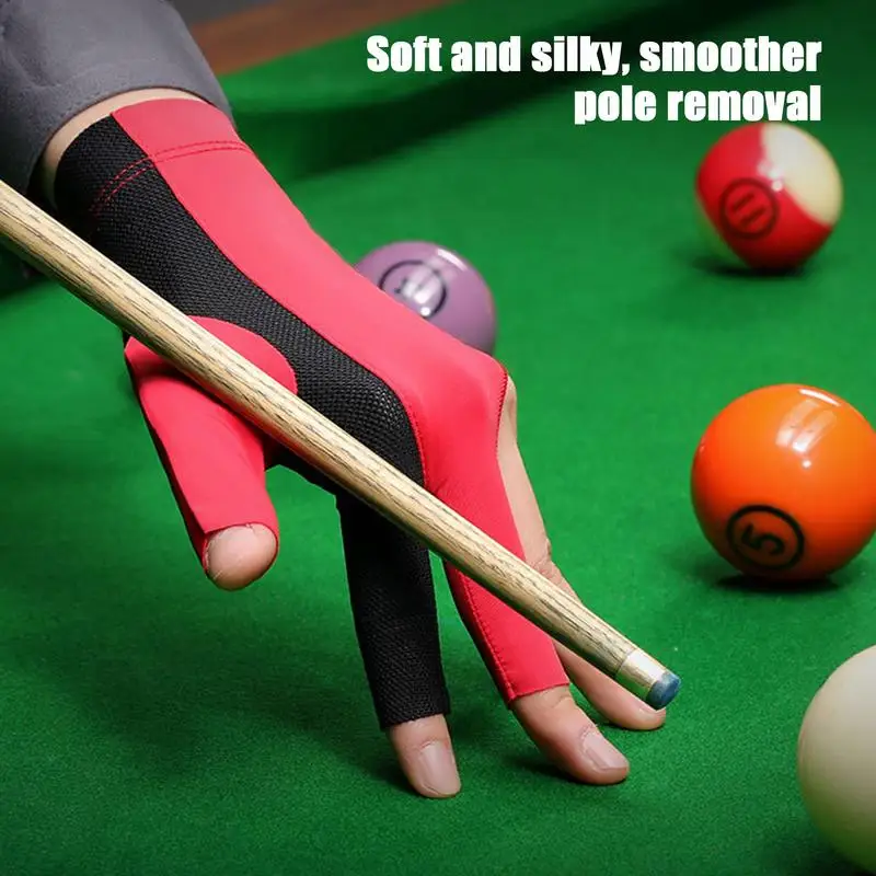 Professional Billiard Gloves 3-Finger Billiard Non-Slip Breathable Single Gloves Elastic Cue Quick Dry Professional