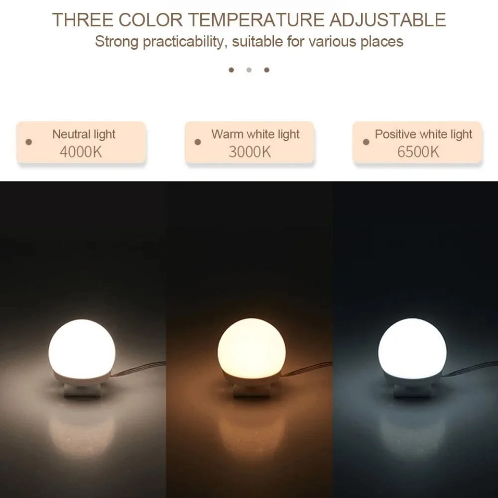 LED Professional Makeup Mirror Light Bulbs Backlight Mirror USB Dimmle Table Make Up Desktop Lamp 3 Color Hollywood Vanity Light