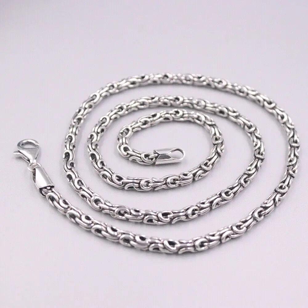 

Real 925 Sterling Silver Necklace 4mm Strong Link Chain 21.6" L S925