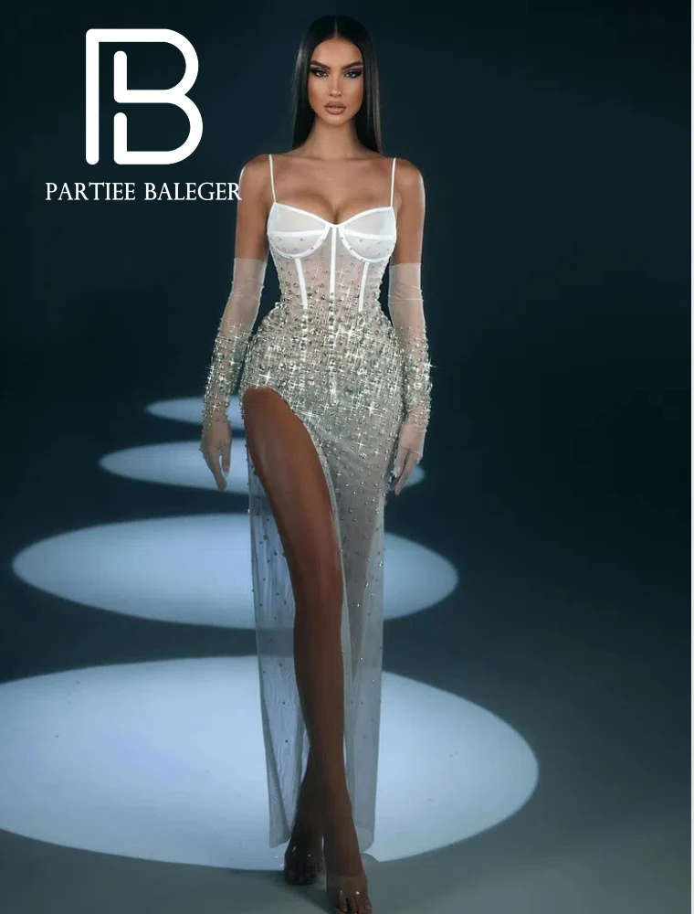 

Женское длинное платье без рукавов, с высоким разрезом