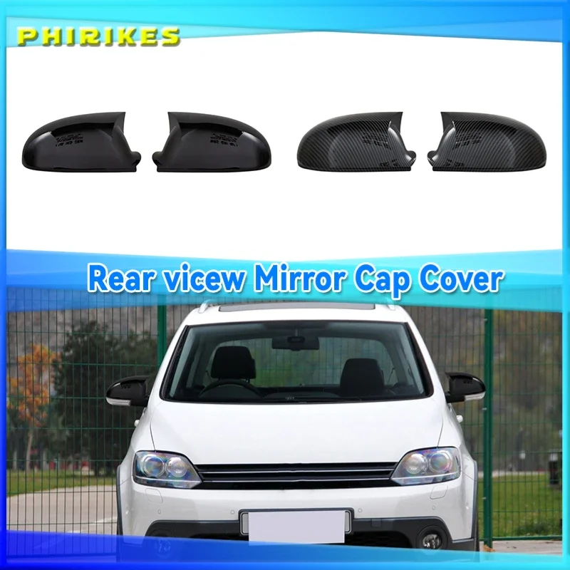 

2PC Black For VW GOLF 5 V MK5 GTI Jetta Passat B5.5 B6 EOS Sharan Superb Side Wing Rear View Mirror Cover Caps Shell