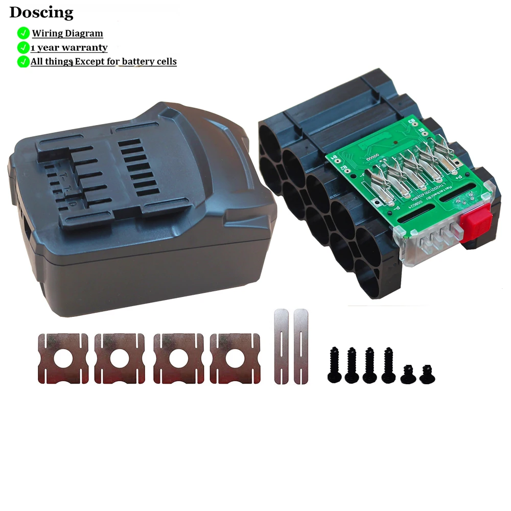 Doscing PCB BMS 리튬 이온 배터리 케이스, 메타보 전동 공구 드릴 625592000 625591000 배터리용 DIY 용량,..