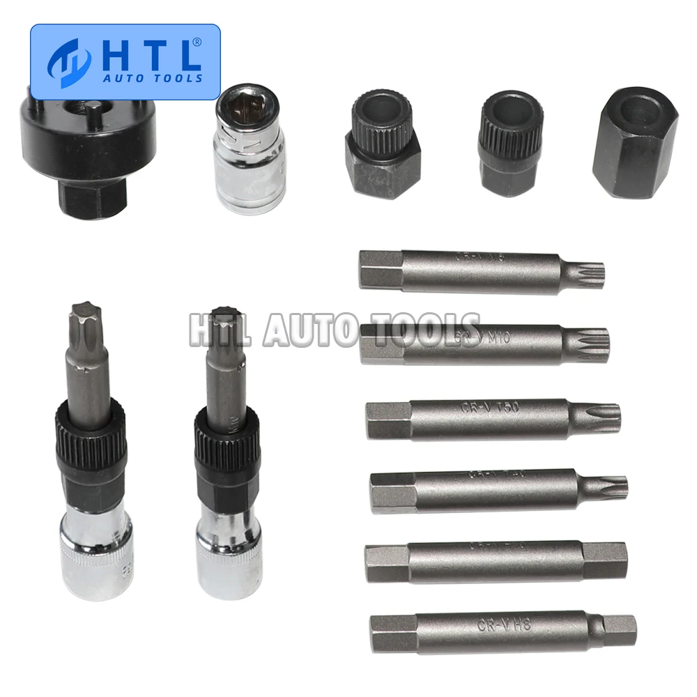 HTL 13 Pcs Alternator Freewheel Pulley Removal Engine Auto Tool Set For Mercedes Benz BMW HTO2004