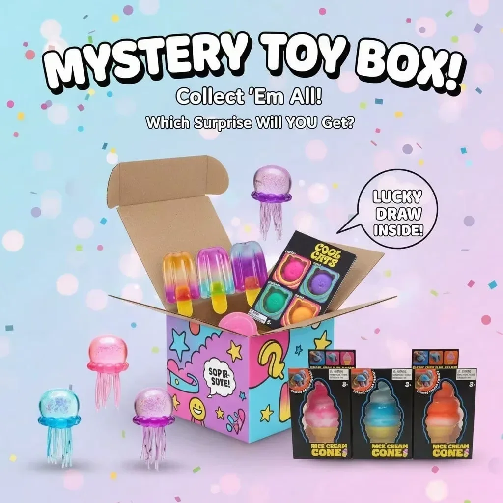 Stress Relief Needoh Squishy Surprise Blind Box Assorted Soft Fidget Squeeze Toy Sensory Play Toy Party Supplies