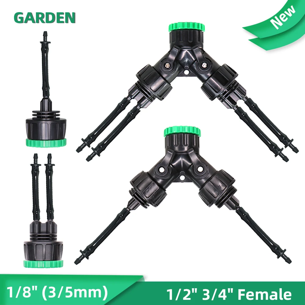 Garden Irrigation Quick Coupler Barb 2 Way 4 Way for 3/5mm Hose