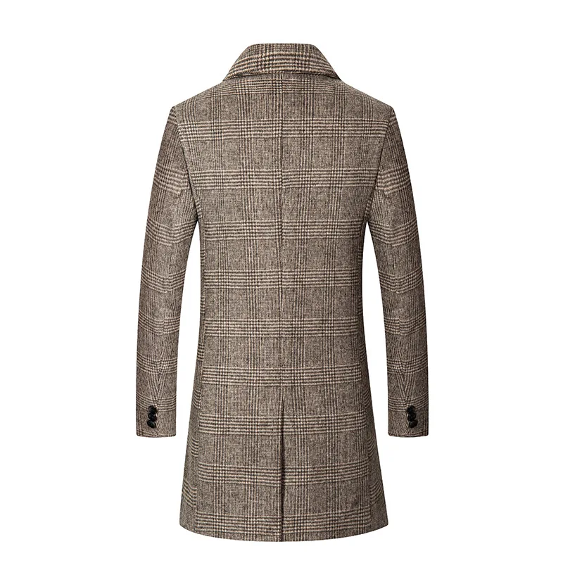 Men Cashmere Wool Blends Long Winter Jackets Trench Coats High Quality Winter Coats Male Business Casual Wool Trench Coats 4XL