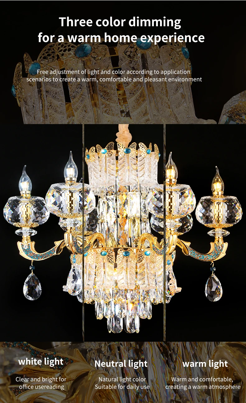 MODERN LUXURY CANDLE CRYSTAL CHANDELIER - LODAMER