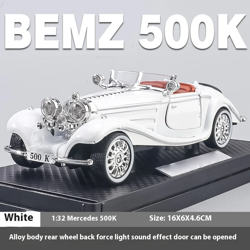 1:32 Mercedes Benz 500K 1936 Classic Alloy Metal Diecast