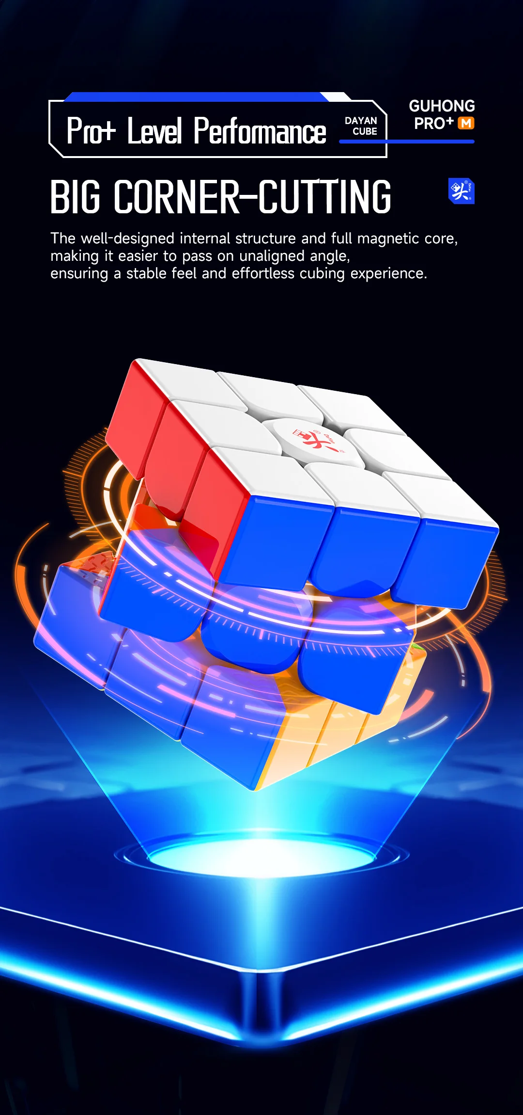 [JudyCube] DAYAN Guhong Pro+ 3X3 Maglev Magnetischer Zauberwürfel Zappelspielzeug Dayan Cube 3X3 Guhong Spring Cubo Magico Puzzle – Detail 6