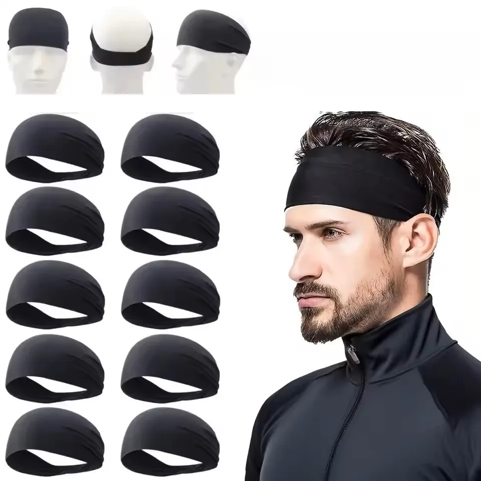 Sport Headband Fitness Sweat Bandage Head Hair Band Tennis Yoga Absorb Sweat Head Band Basketball Running Sweatband Women Men 4