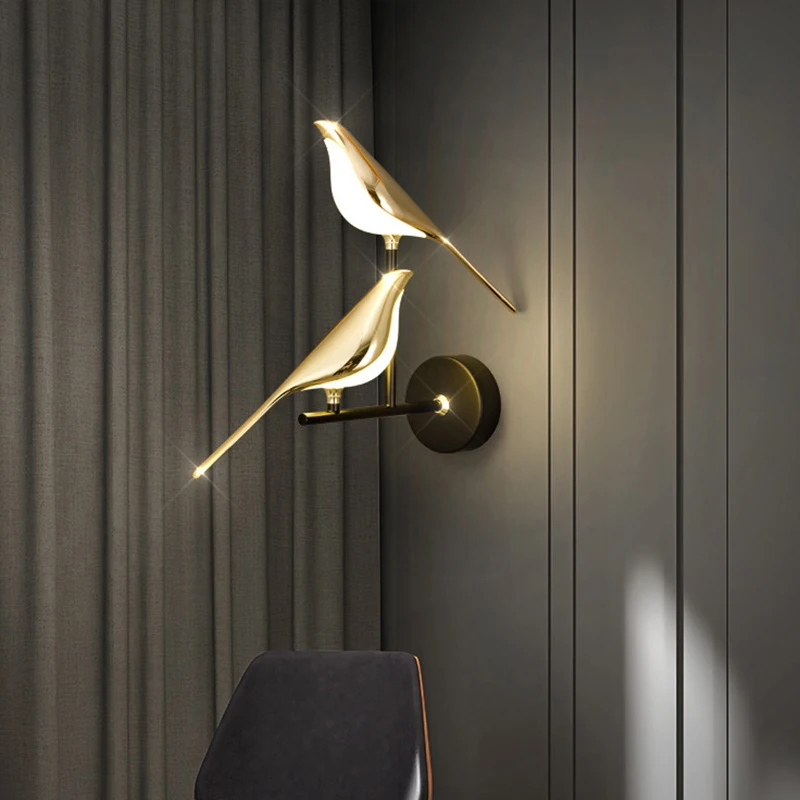 Bird Wall Lamp Nordic Modern LED Wall Light Magpie Model Sconces Indoor Lighting Room Decor For Bedroom Beside Living Room Hotel