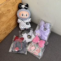 For 17cm Labubu Doll Luxry Brand design Diy Accessories Dress Sweater Overalls T-shirt Hat Set For Labubu Trendy Clothing Gift 1