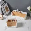 Bamboo and Wood Storage Box Removable Multi-function Large Basket Capacity Sundries Storage Box Home Organization Storage 2