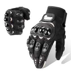 Breathable Summer Motorcycle Riding Gloves with Hard Knuckle and Touchscreen Capability - XXL (SU05 - Black)
