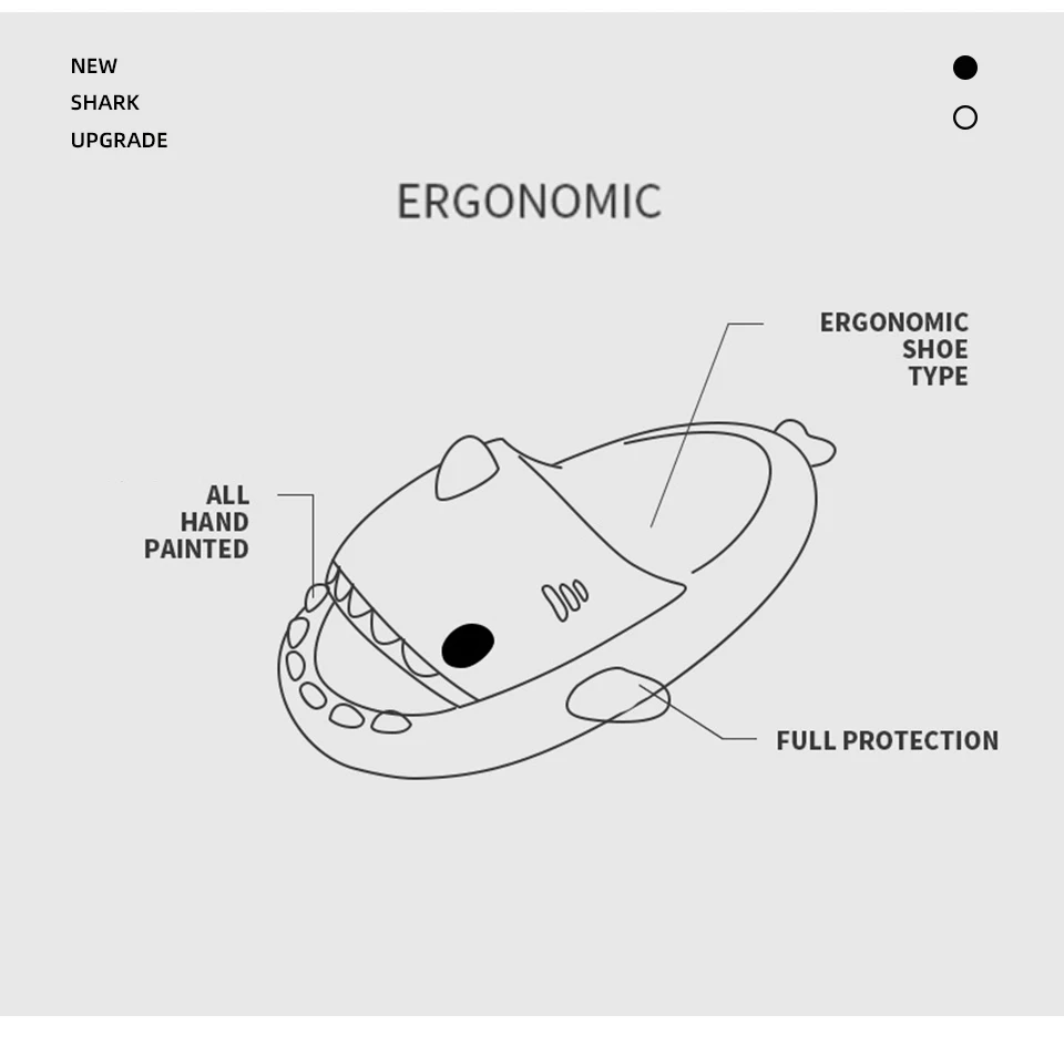 Women's Slippers Cute Cartoon Shark Men Slides Anti Slip High Quality Thick Sole Indoor Outdoor Beach Couple's Sandals 5