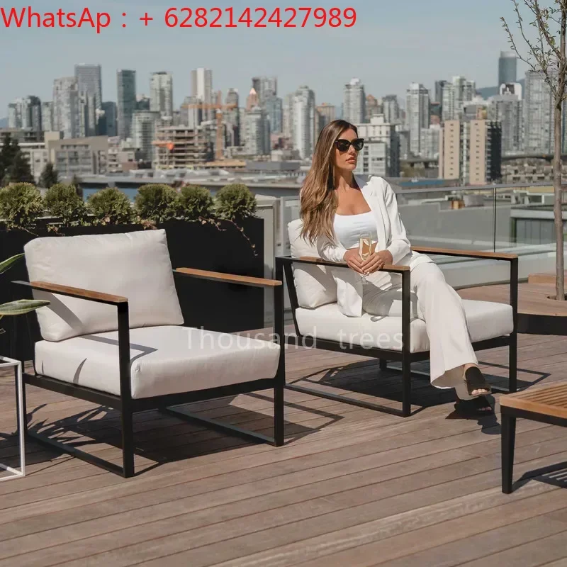 

Custom Nordic outdoor sofa, outdoor sun room furniture, outdoor waterproof all-aluminum alloy courtyard double-digit combination