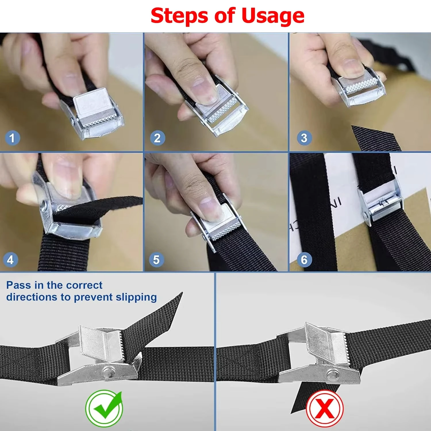 Cargo Straps With Buckle Tie-Down Belt for Motorcycle Car Bicycle Metal Tow Rope Strong Ratchet Fixing Belt for Luggage Bag, cargo straps,cargo tie down strap,tie down straps,lashing strap