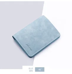 Unisex Fashion Card Holder and Coin Purse - Black/Gray Two - Fold Wallet (Light Blue)