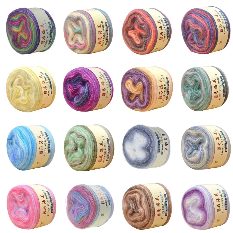 

Knitting Yarn Thread Color Crochet Yarn Skeins Soft Fibre Wool Yarn for Hand Knitting Crochet Craft Roll of 52g