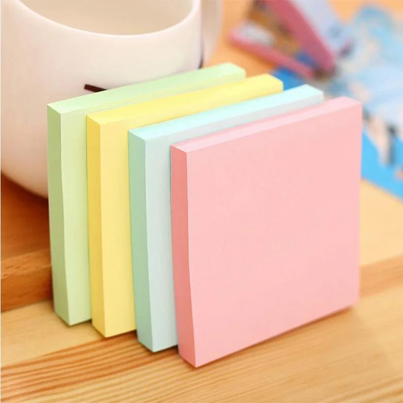 Vibrant Patterned Sticky Notes Set - 100-Piece Creative Self-Adhesive Notepaper Collection