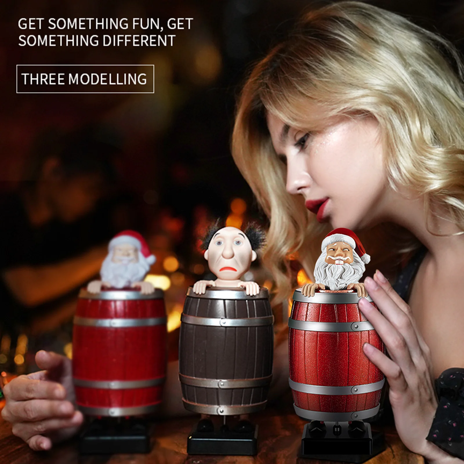 

New Automatic Bounce Cigarette Case Santa Claus Cigarettes Dispenser Fun Pull Out Cigarette Storage Box Holder Organizer Gifts